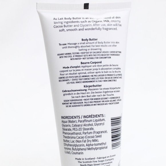 2 - NWT Au Lait Body Butter Tubes 7oz Scottish Fine Soaps - Picture 2 of 2